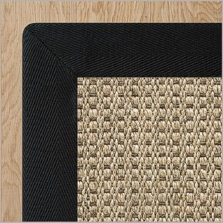 Autumn Slate Sisal with 2 Inch Black Cotton Border 1.7(W) x 2.4(L)